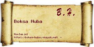 Boksa Huba névjegykártya